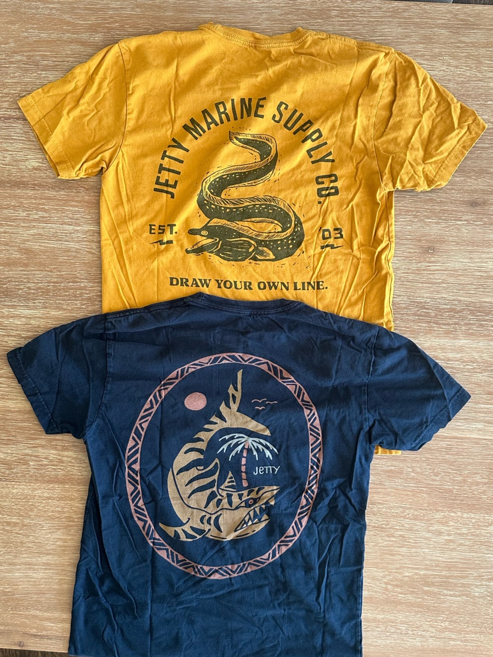 Jetty Graphic Tee Bundle - Mustard & Navy